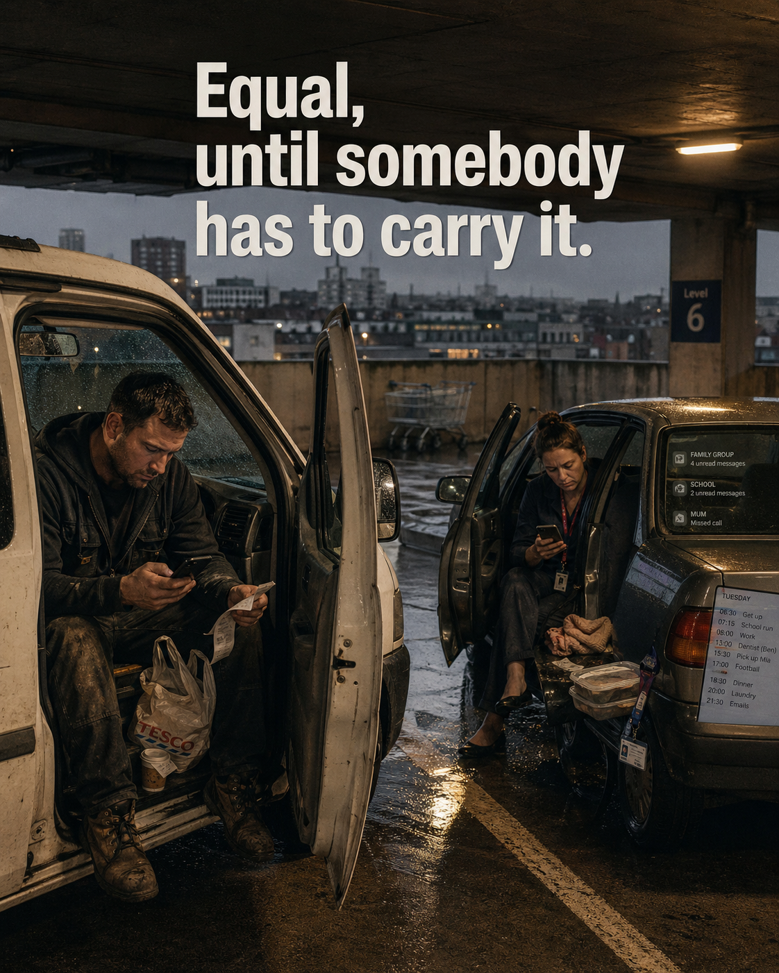 Equal, Until Somebody Has to Carry It